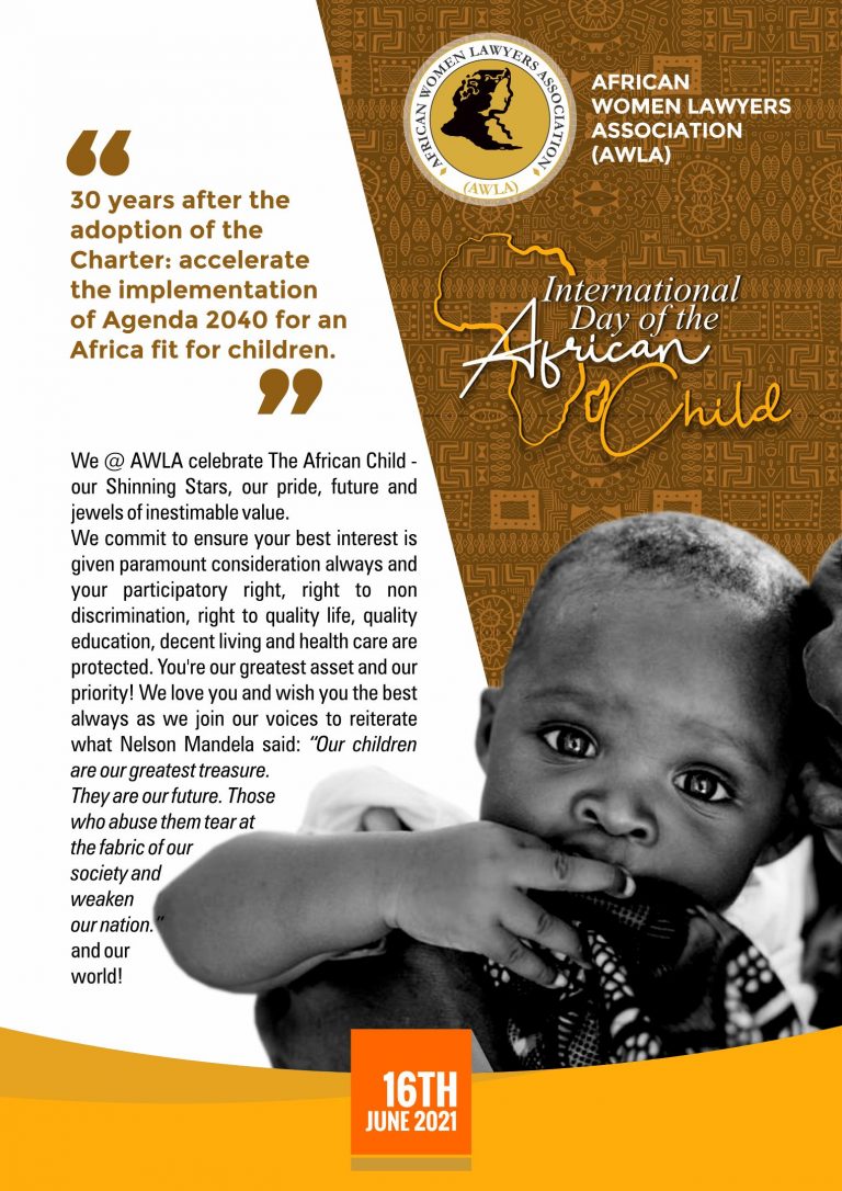 AWLA PRESS RELEASE ON DAY OF THE AFRICAN CHILD